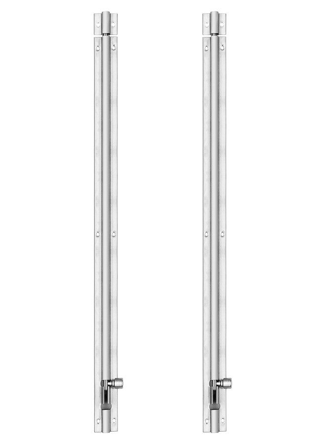 أتلانتيك مزلاج برج من الفولاذ المقاوم للصدأ من أتلانتيك موردن، طوله 18 بوصة، مناسب للمنازل والمكاتب والأبواب والنوافذ، كما أنه مناسب للأبواب الرئيسية والحمامات، سهل التركيب (لونان فضيان، عبوة من قطعتين). - Image 1